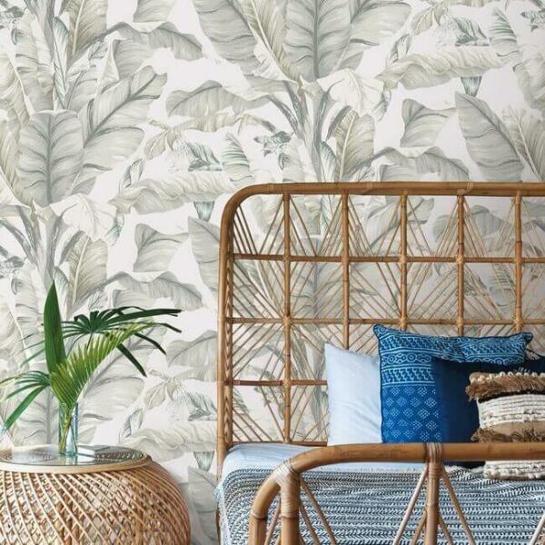 Banana Leaf White & Cream Wallpaper
