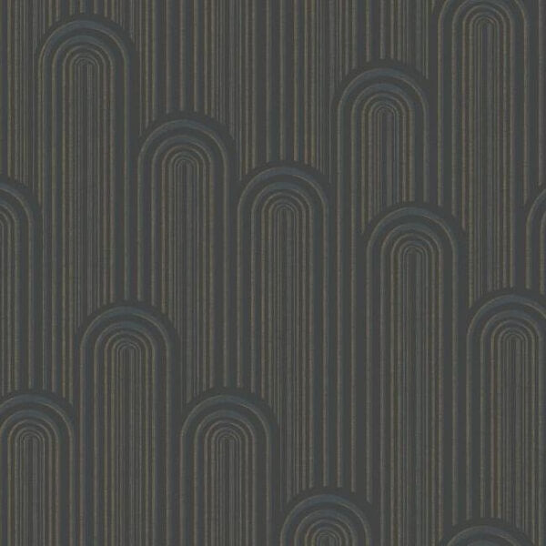 Speakeasy Black Metallic Wallpaper