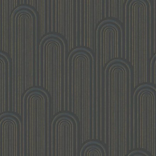 Speakeasy Black Metallic Wallpaper