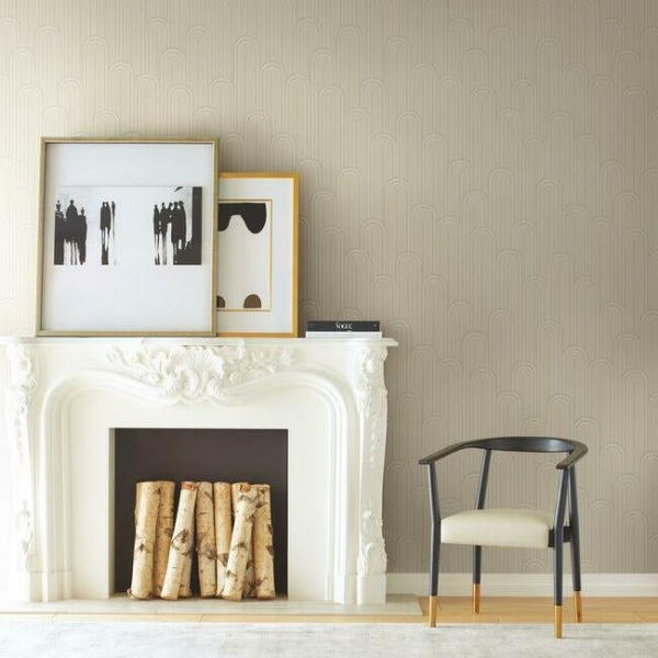 Speakeasy White Metallic Wallpaper