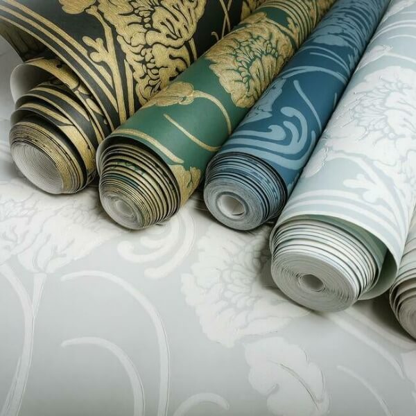 Nouveae Damask Green Wallpaper