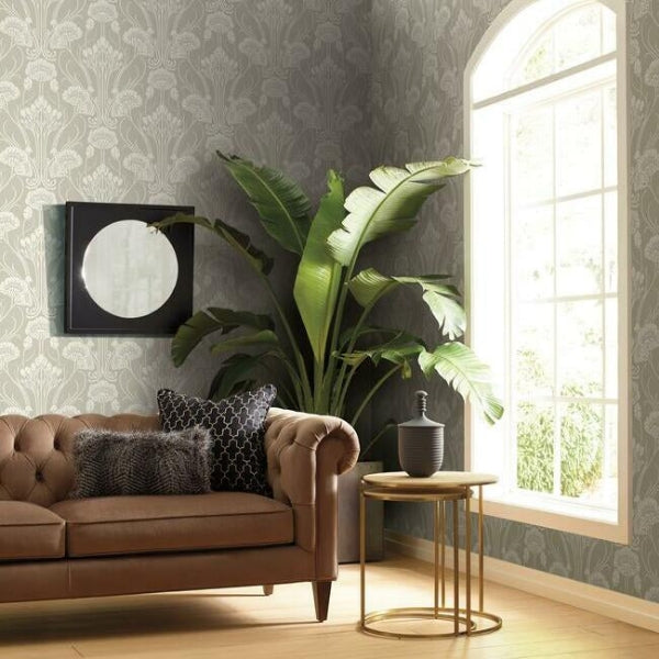 Nouveau Damask Beige Wallpaper