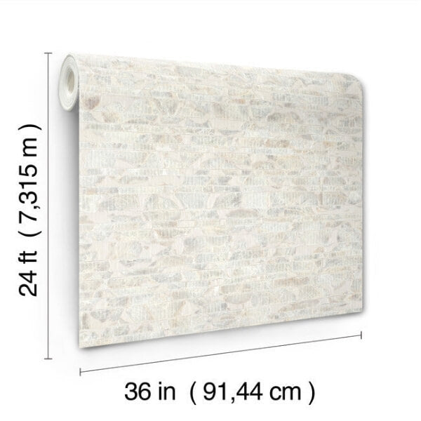 Capiz Offering White Pearl Wallpaper