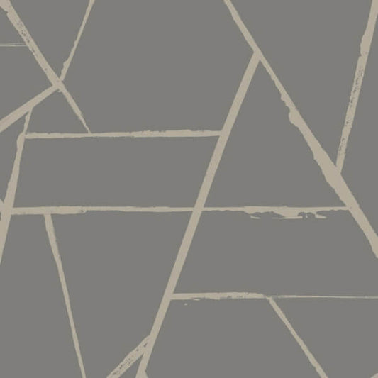 Intersect Grey Metallic Wallpaper