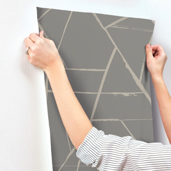 Intersect Grey Metallic Wallpaper