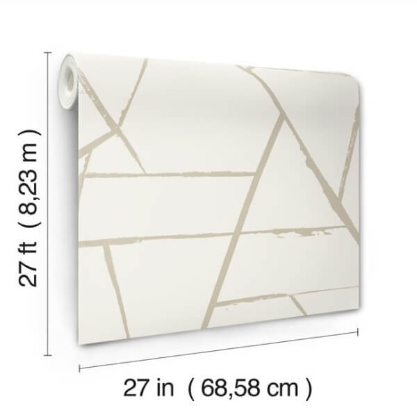 Intersect Beige Metallic Wallpaper