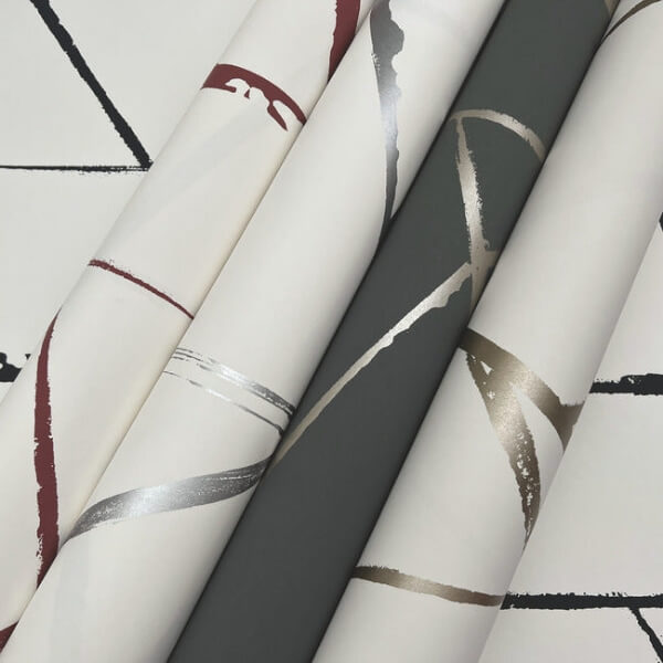 Intersect Beige Metallic Wallpaper