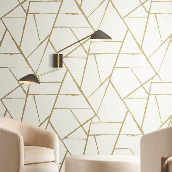 Intersect Gold Metallic Wallpaper