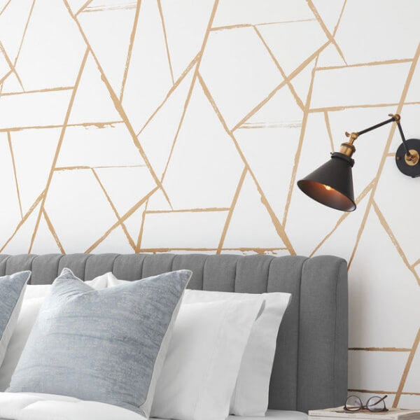 Intersect Gold Metallic Wallpaper