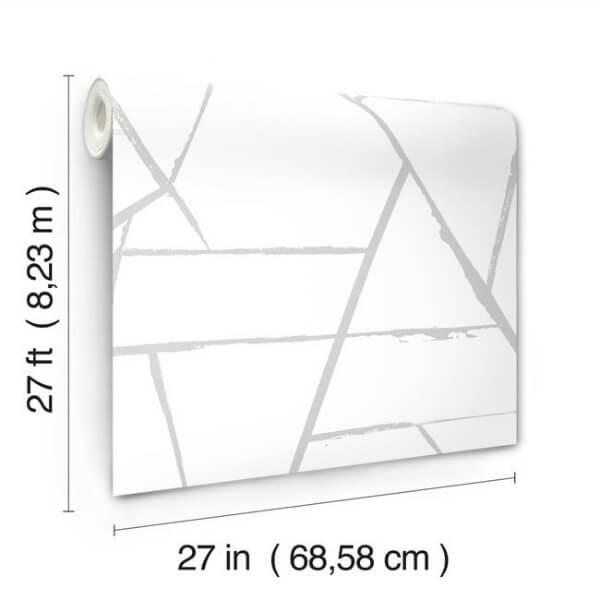Intersect Silver Metallic Wallpaper
