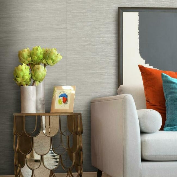 Ramie Weave Grey Wallpaper