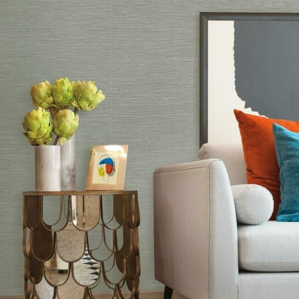 Ramie Weave Blue Wallpaper
