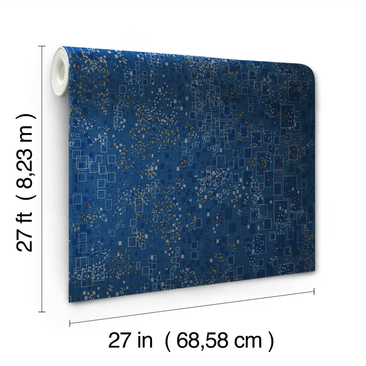 Navy and Gold Gilded Confetti Wallpaper
