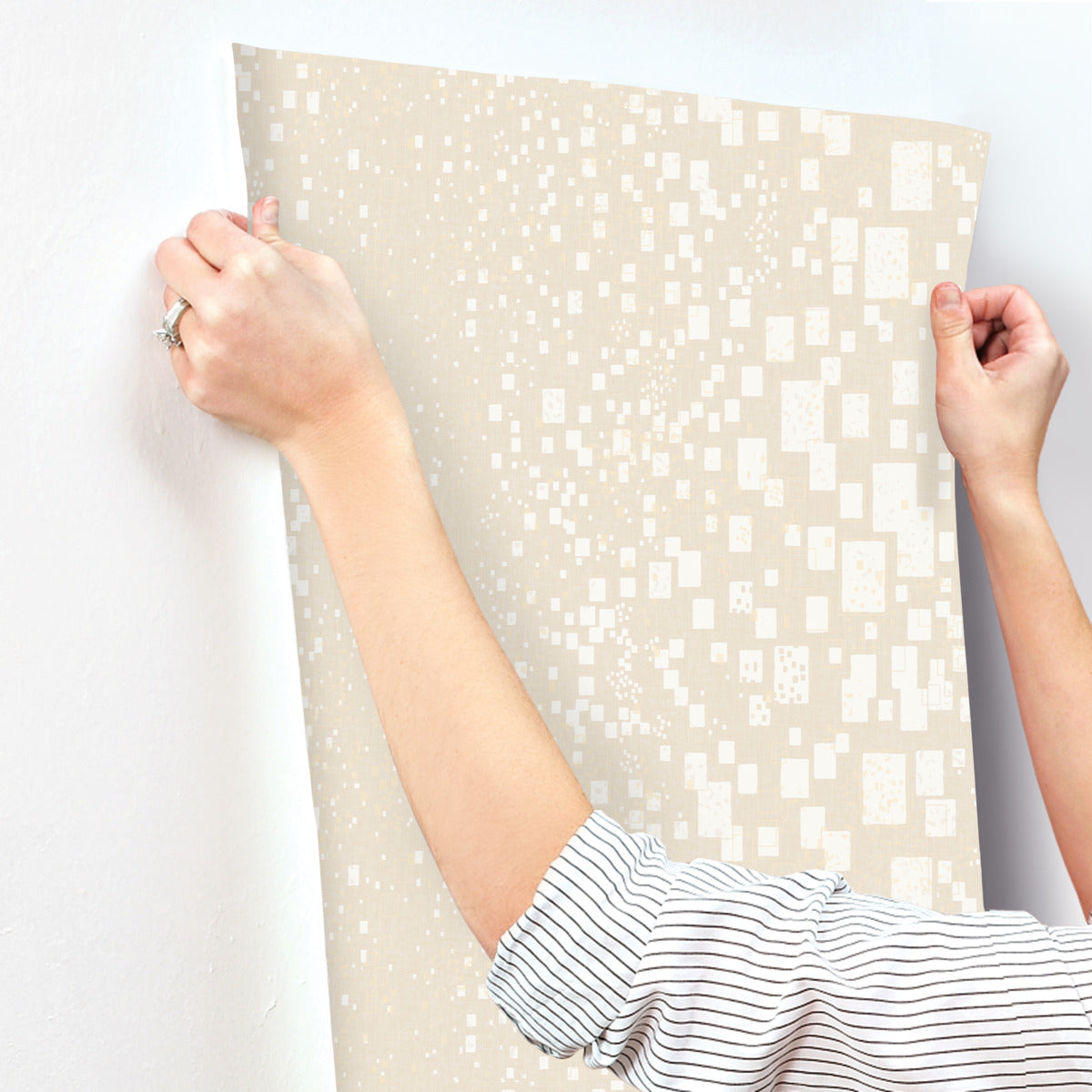 Cream Gilded Confetti Wallpaper
