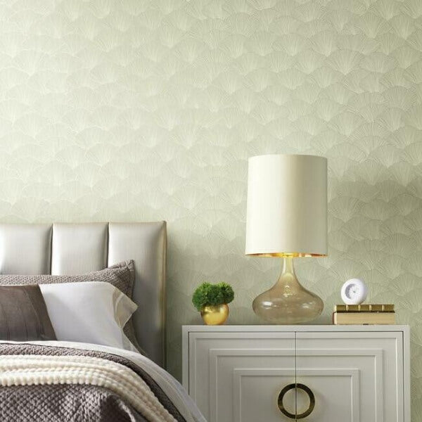 Luminous Ginkgo White & Cream Wallpaper