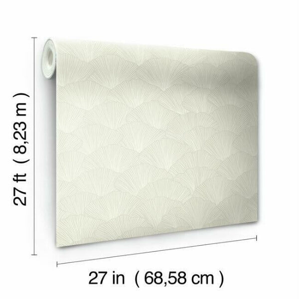 Luminous Ginkgo White & Cream Wallpaper