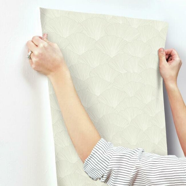 Luminous Ginkgo White & Cream Wallpaper