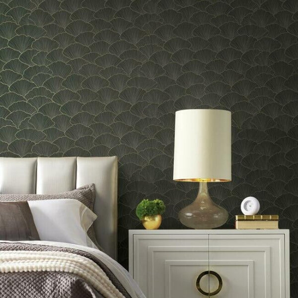 Luminous Gingko Grey Wallpaper
