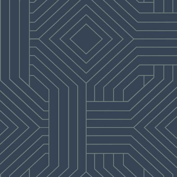 Diverging Diamonds Navy Wallpaper