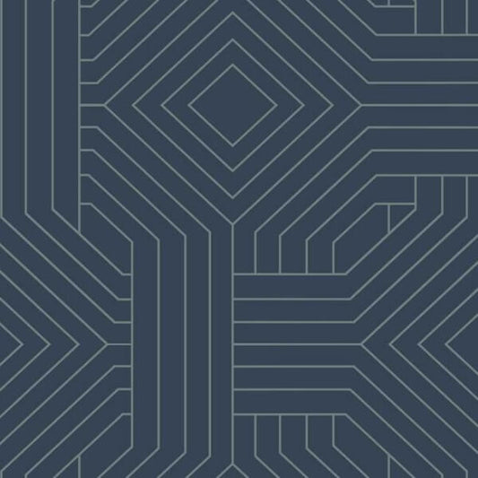 Diverging Diamonds Navy Wallpaper