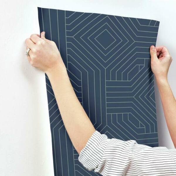 Diverging Diamonds Navy Wallpaper