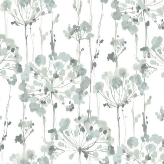 Flourish Blue & Grey Wallpaper
