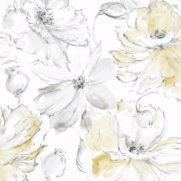Floral Dreams Yellow Wallpaper