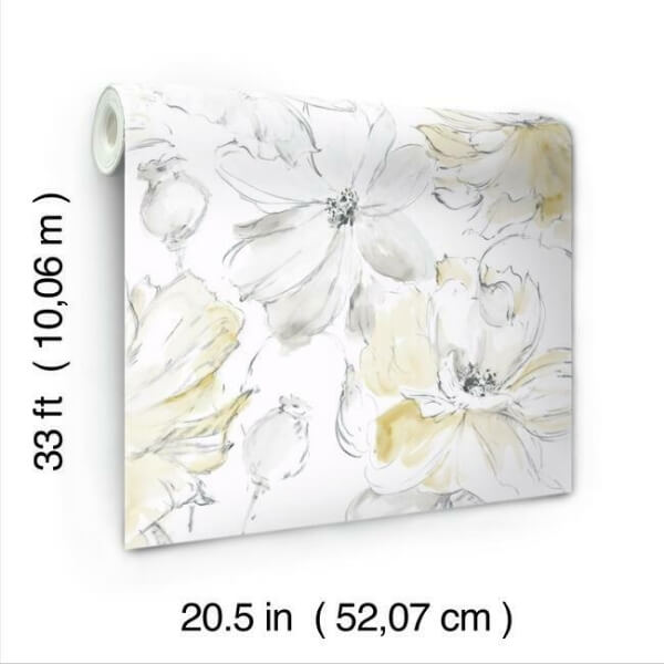 Floral Dreams Yellow Wallpaper