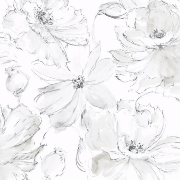 Floral Dreams Grey Wallpaper
