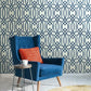 Large Lattice Blue Wallpaper