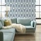 Large Lattice Blue Wallpaper
