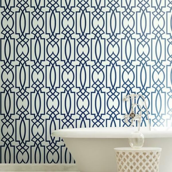 Large Lattice Blue Wallpaper