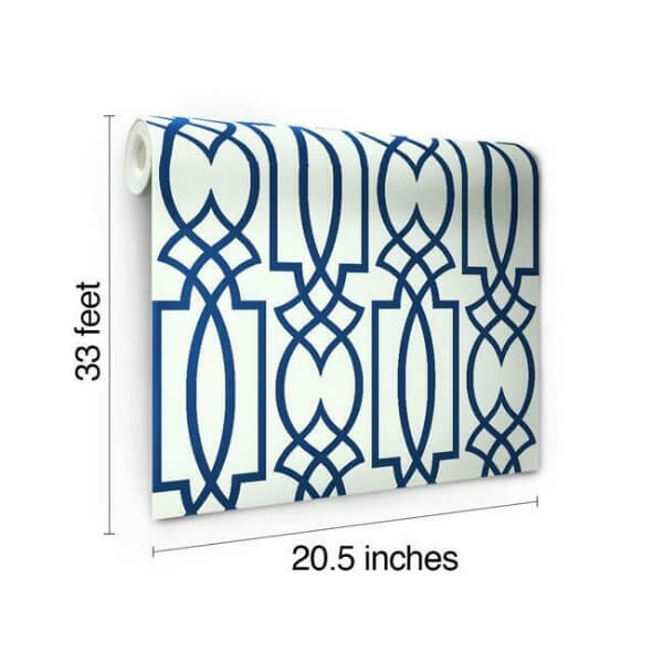 Large Lattice Blue Wallpaper