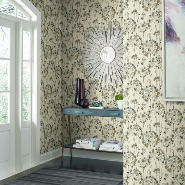 Flourish Teal Wallpaper