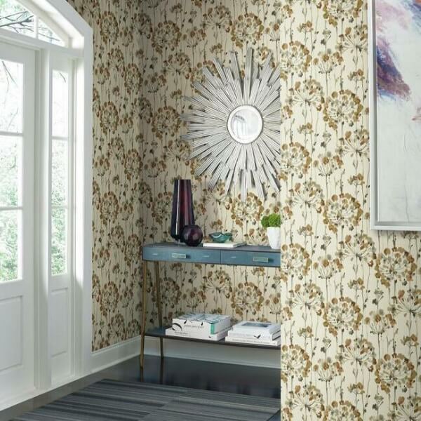 Flourish Cream & Gold Metallic Wallpaper