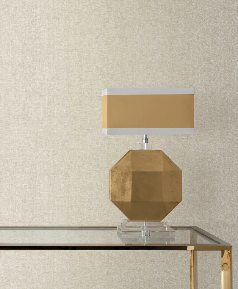 Loominosity Champagne Faux Linen Wallpaper