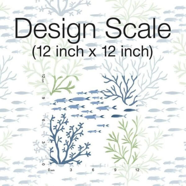 Marine Garden Green & Blue Wallpaper