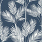 King Palm Silhouette Navy Wallpaper
