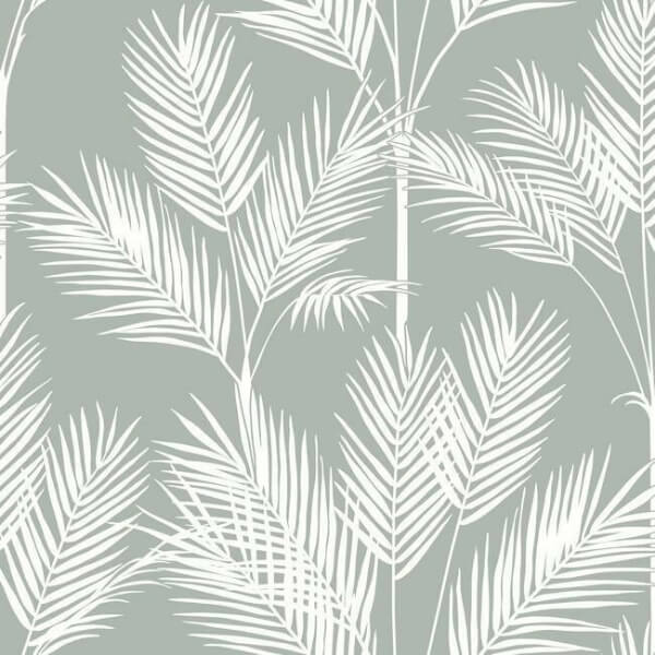 King Palm Silhouette Grey Wallpaper