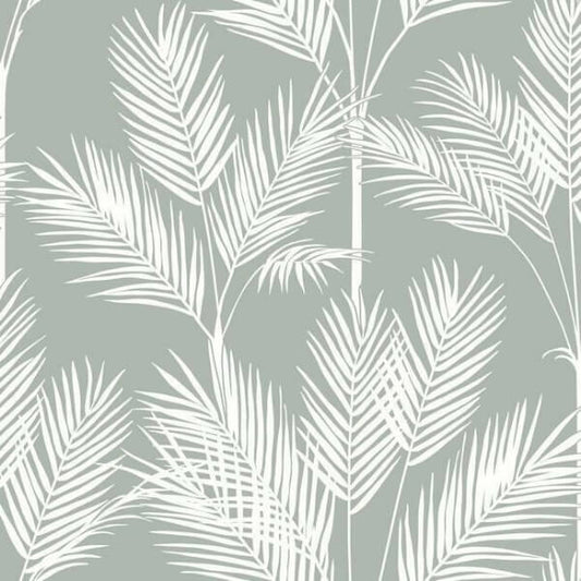 King Palm Silhouette Grey Wallpaper