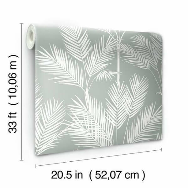 King Palm Silhouette Grey Wallpaper