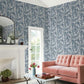 Oahu Fronds Navy & White Wallpaper