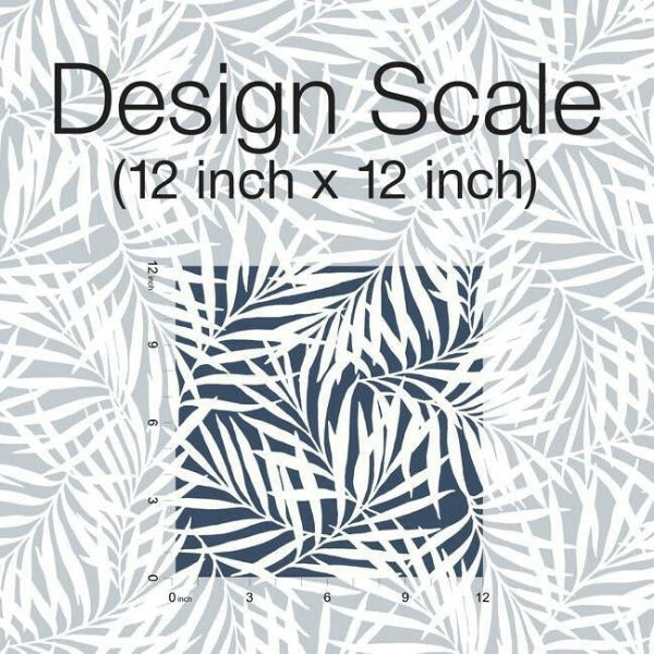 Oahu Fronds Navy & White Wallpaper