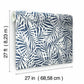 Oahu Fronds Navy & White Wallpaper