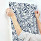 Oahu Fronds Navy & White Wallpaper