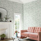 Oahu Fronds Light Green & White Wallpaper