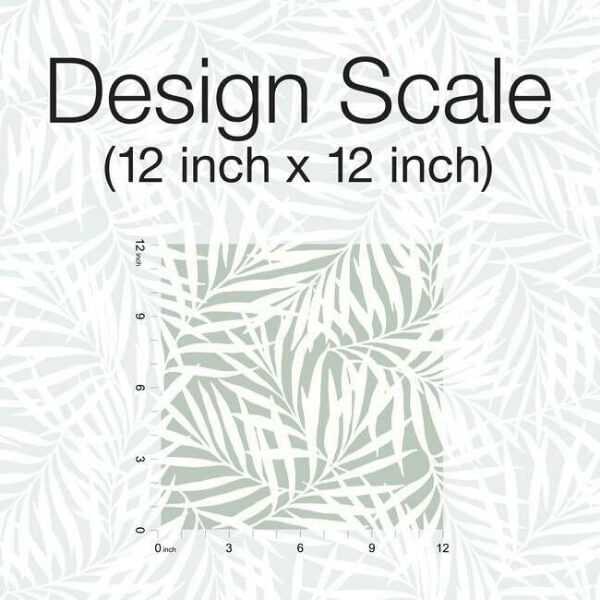Oahu Fronds Light Green & White Wallpaper