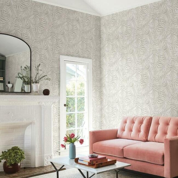 Oahu Fronds Cream & Off White Wallpaper