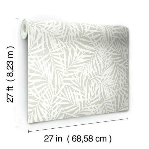 Oahu Fronds Cream & Off White Wallpaper