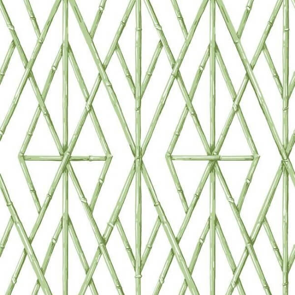 Riviera Bamboo Trellis Green Wallpaper
